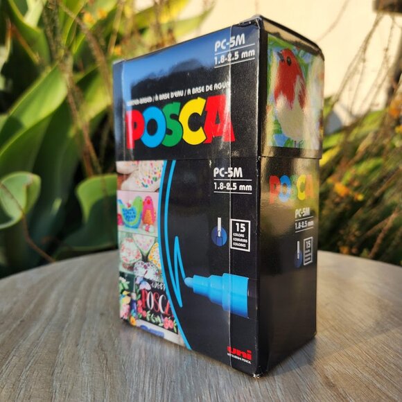 NEW 15 POSCA Paint Markers 5M Medium Tip Acrylic Paint Pens Art Supplies PC-5M 1 - Picture 3 of 16